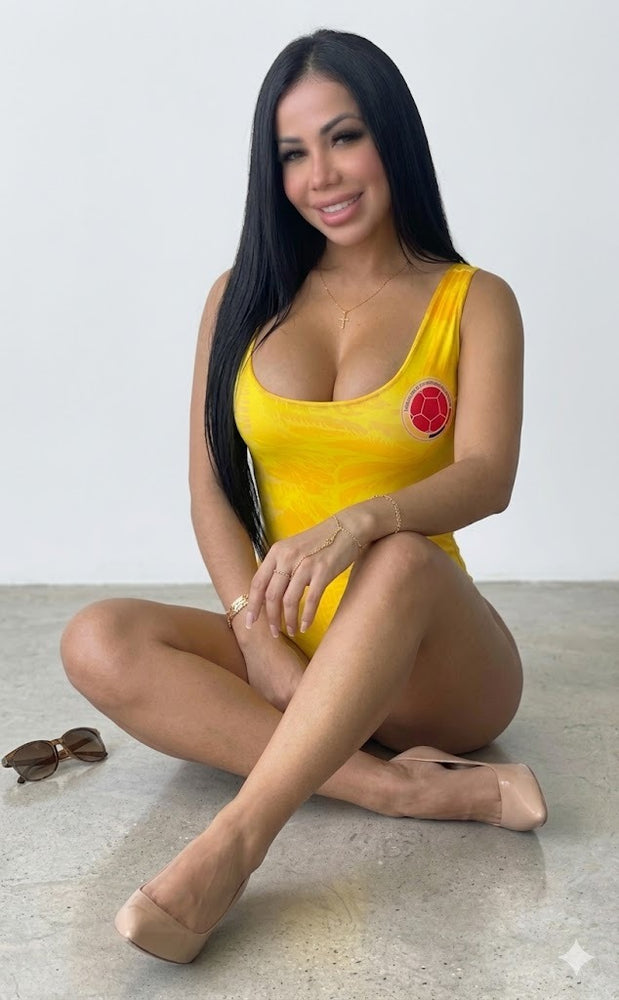 Body Tricolor Selección Colombia Con Escote Bajo